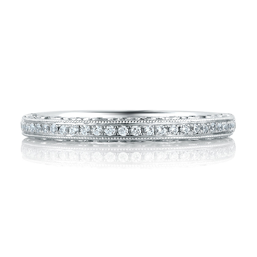 A.Jaffe Signature Royal Pave Scrolled Profile Diamond Wedding Band MRS381/29