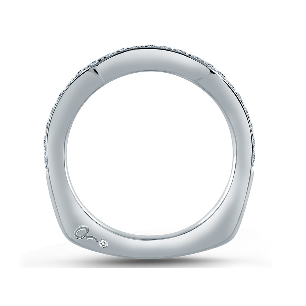 A. Jaffe Uniquely Contoured Signature Shank Diamond Wedding Band MRS463/25