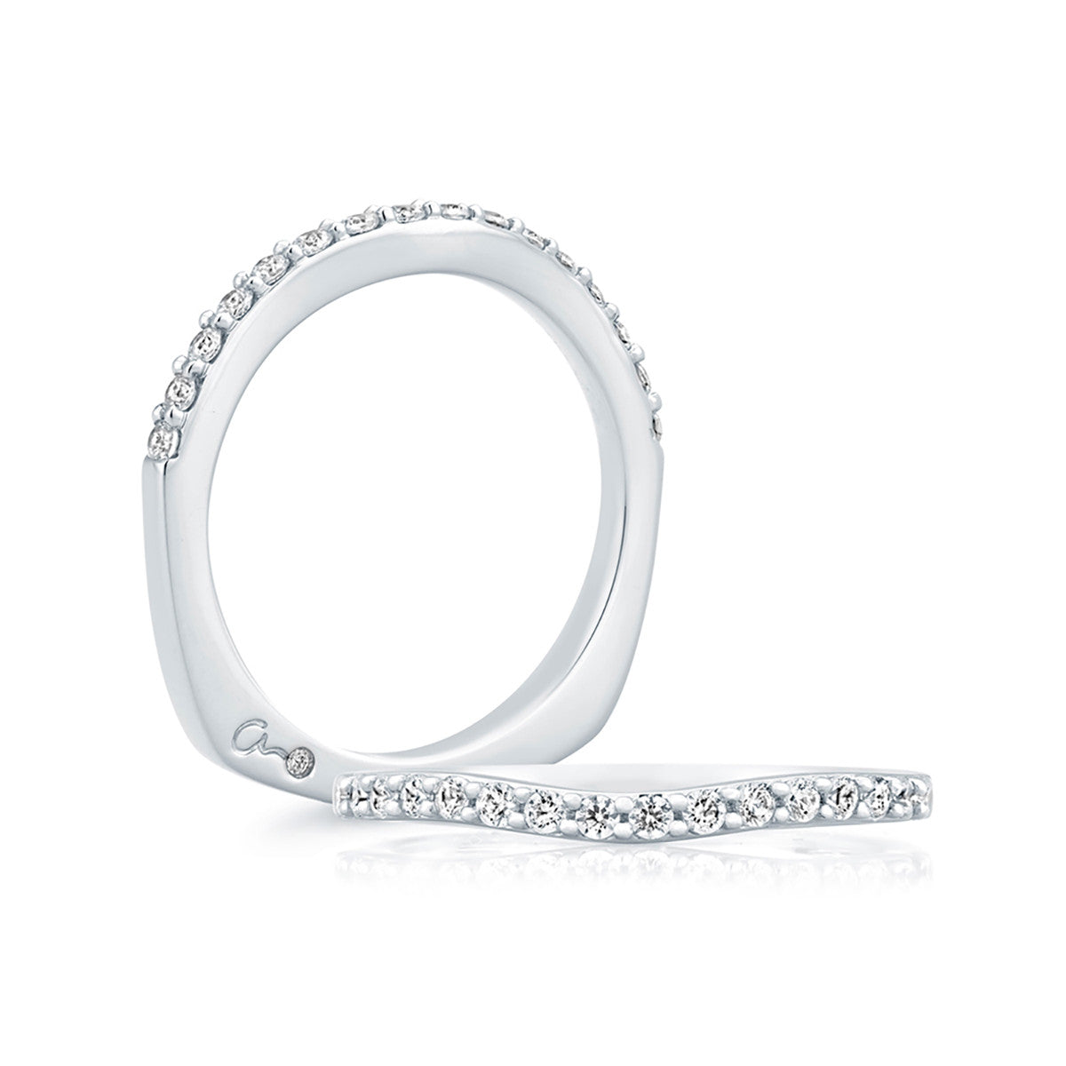 A. Jaffe Delicate Pave Contour Wedding Band MRS477/24