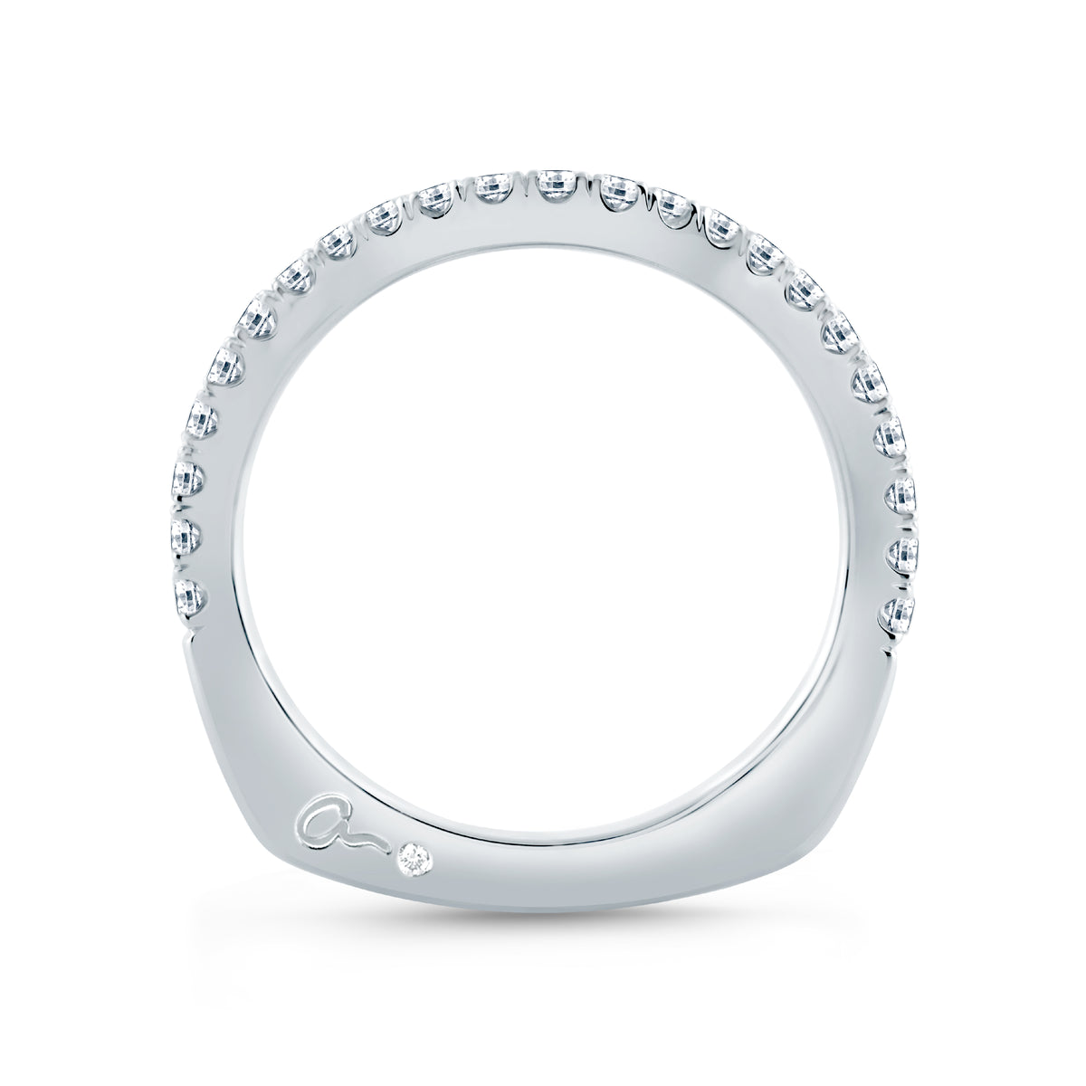 A.Jaffe Signature Contoured French Pave Diamond Wedding Band MRS574/28