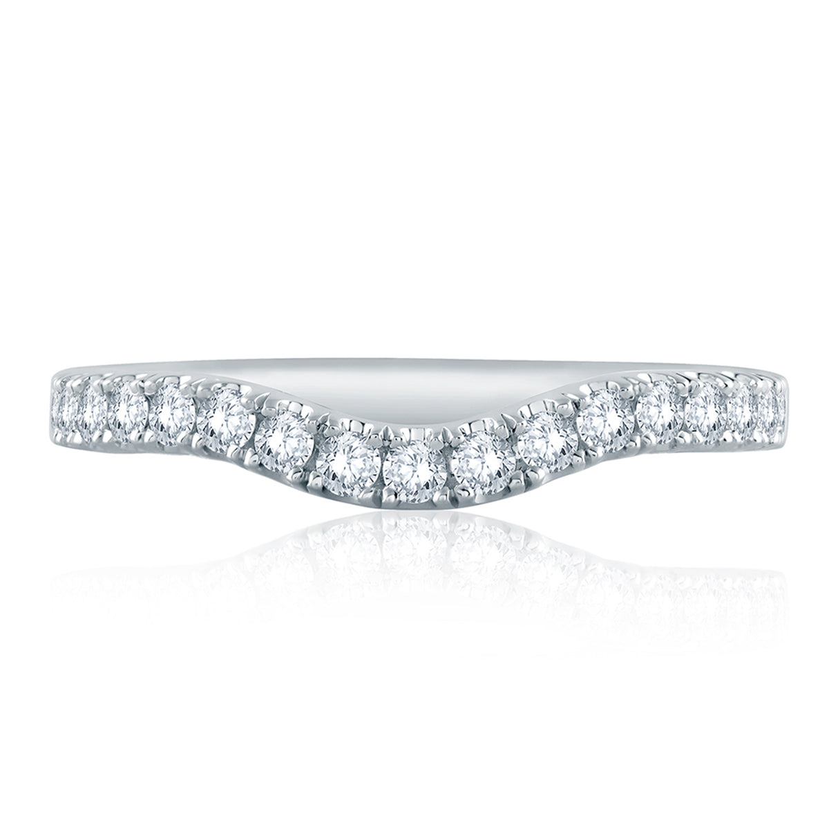 A.Jaffe Signature Contoured French Pave Diamond Wedding Band MRS578/34