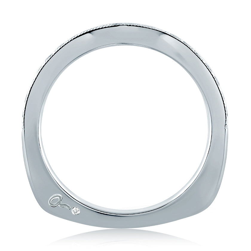 A.Jaffe Signature Art Deco V Contoured Diamond Wedding Band MRS646/24