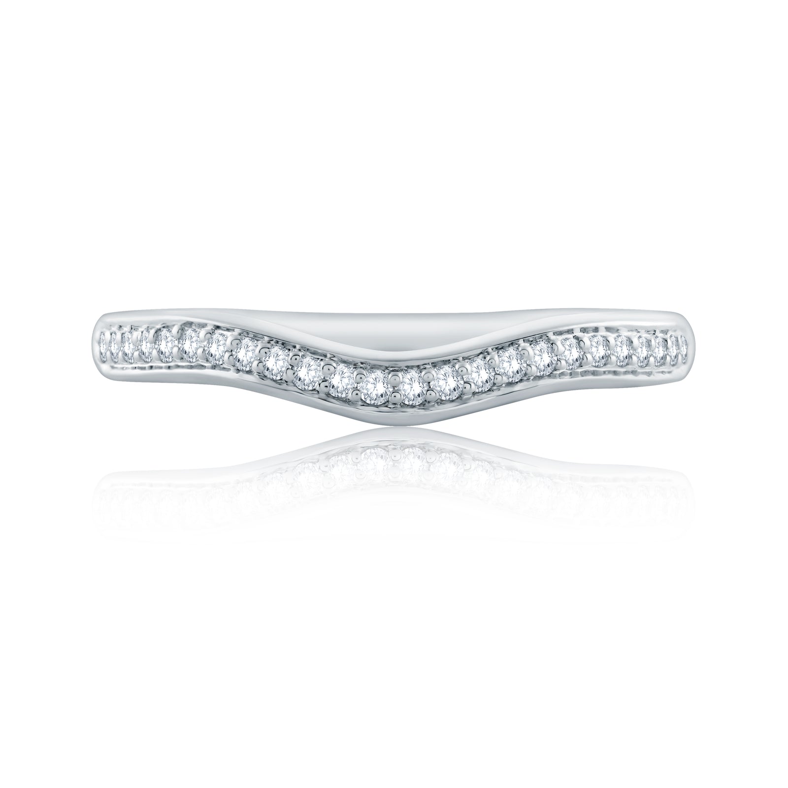 A.Jaffe Signature Contoured Shared Prong Set Diamond Wedding Band MRS692/14