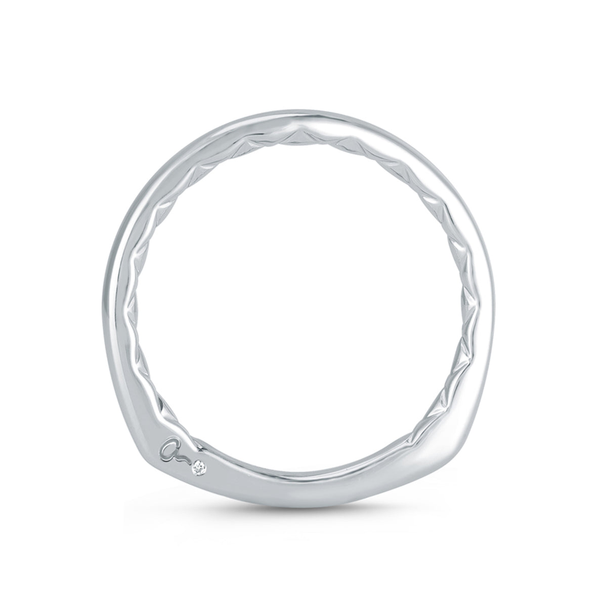 A.Jaffe Signature Contoured Solitaire Quilted Wedding Band MRS746Q/PL