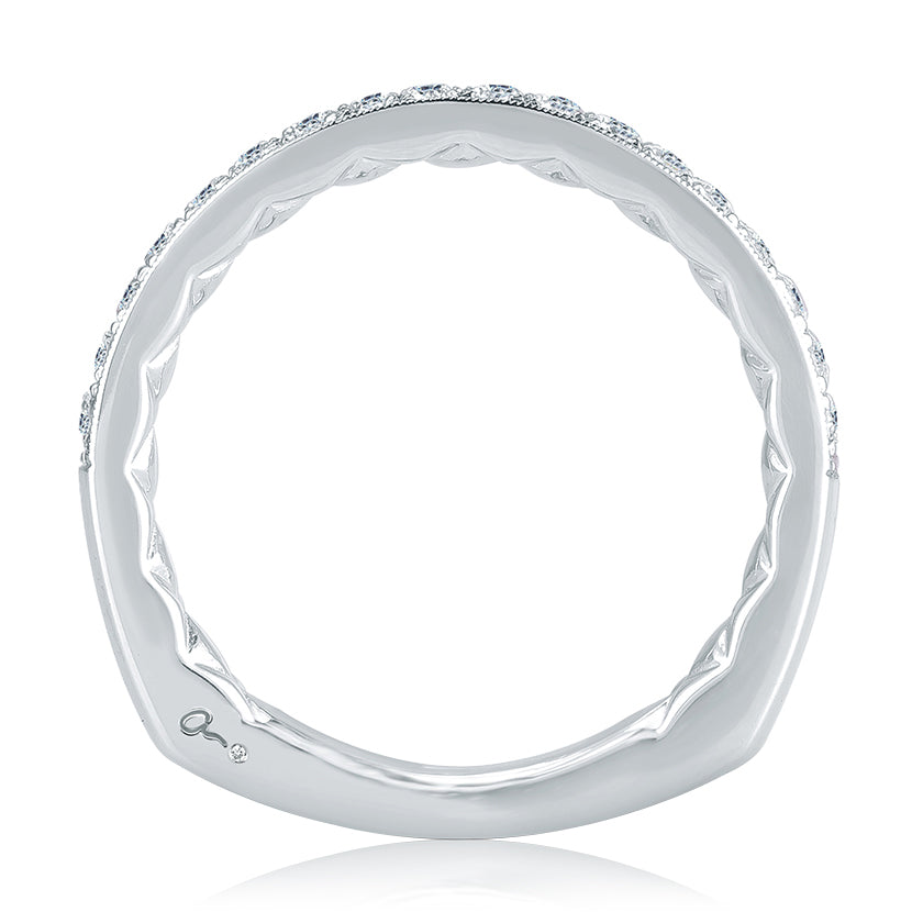 A.Jaffe Signature Delicate Diamond Quilted Wedding Band MRS753Q/25
