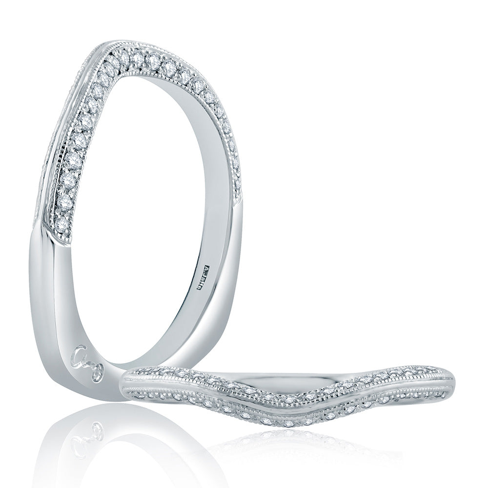 A. Jaffe Contour Modern Vintage Diamond Wedding Band MRS871/23