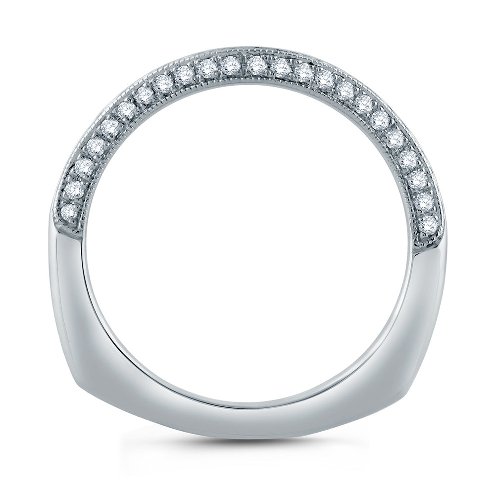 A. Jaffe Contour Modern Vintage Diamond Wedding Band MRS871/23