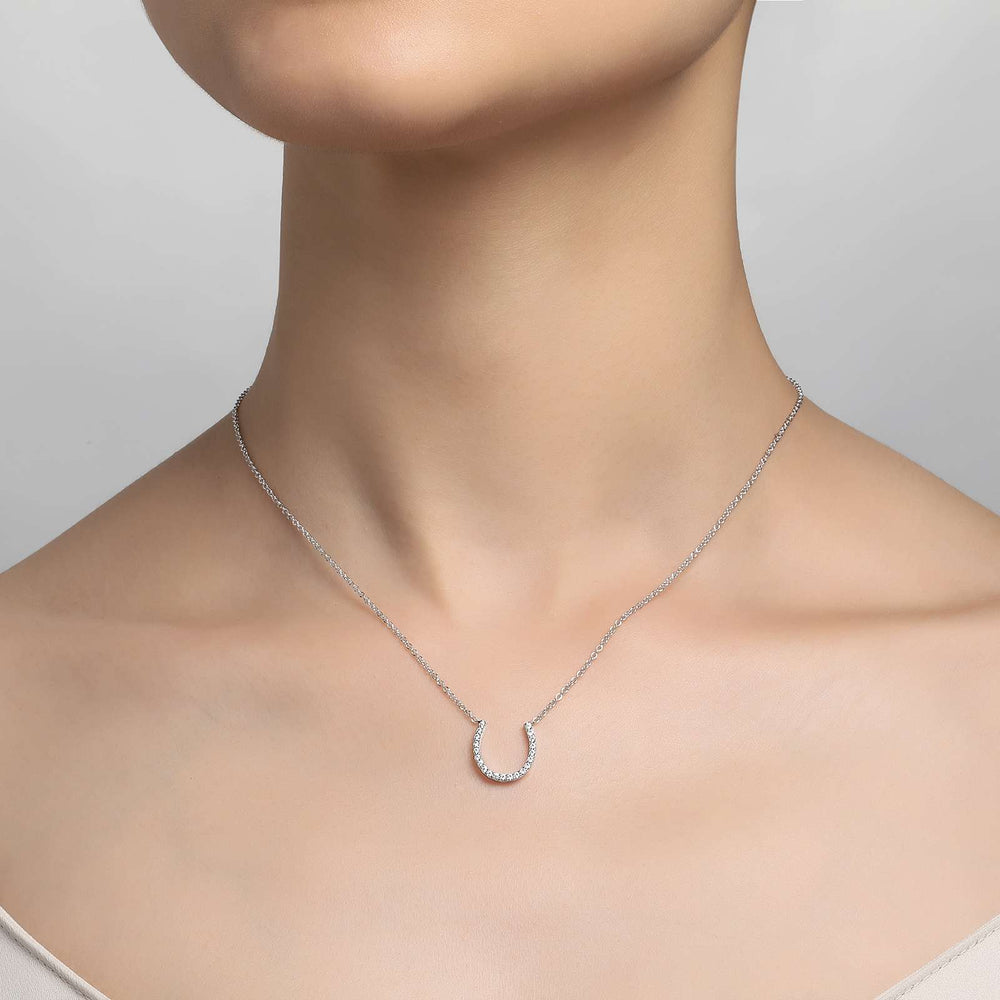 Lafonn Simulated Diamond 0.21ct Horseshoe Necklace N0026CLP