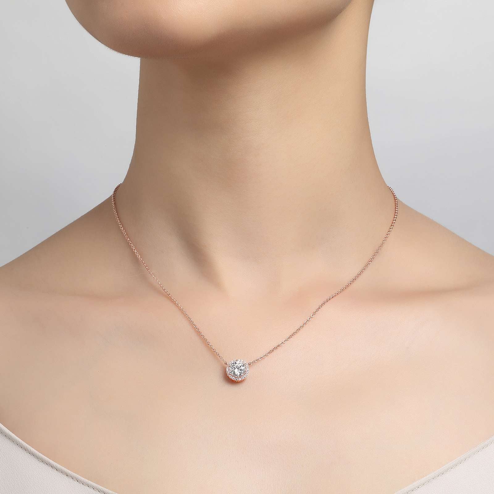 Lafonn Simulated Diamond 1.23ct Halo Necklace N0038CLR18
