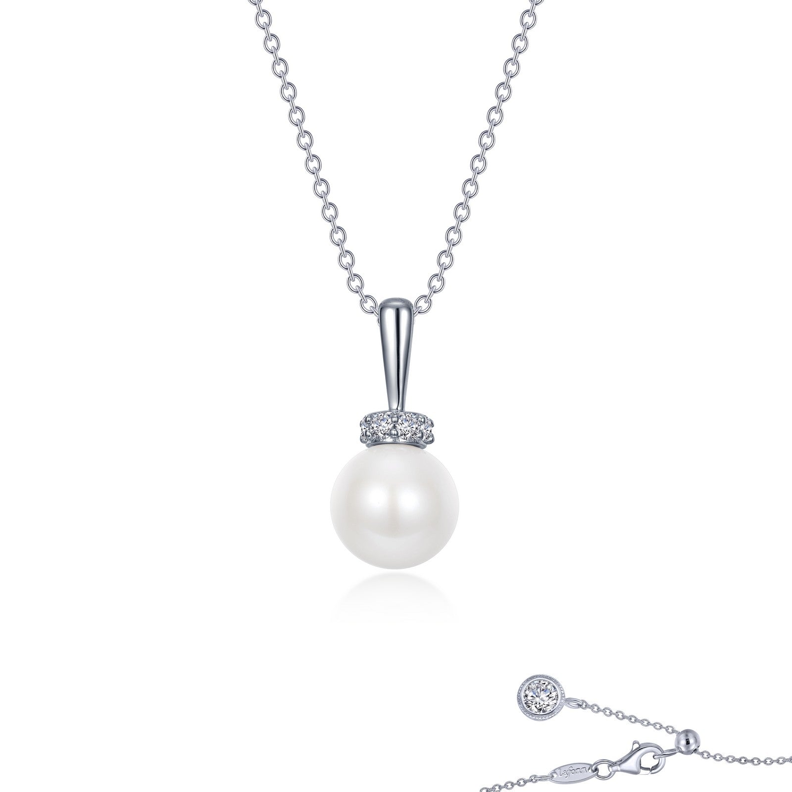 Lafonn Simulated Diamond & Cultured Freshwater Pearl Necklace N0235PLP20