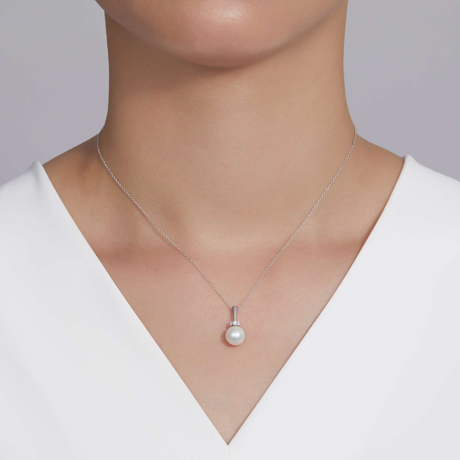 Lafonn Simulated Diamond & Cultured Freshwater Pearl Necklace N0235PLP20