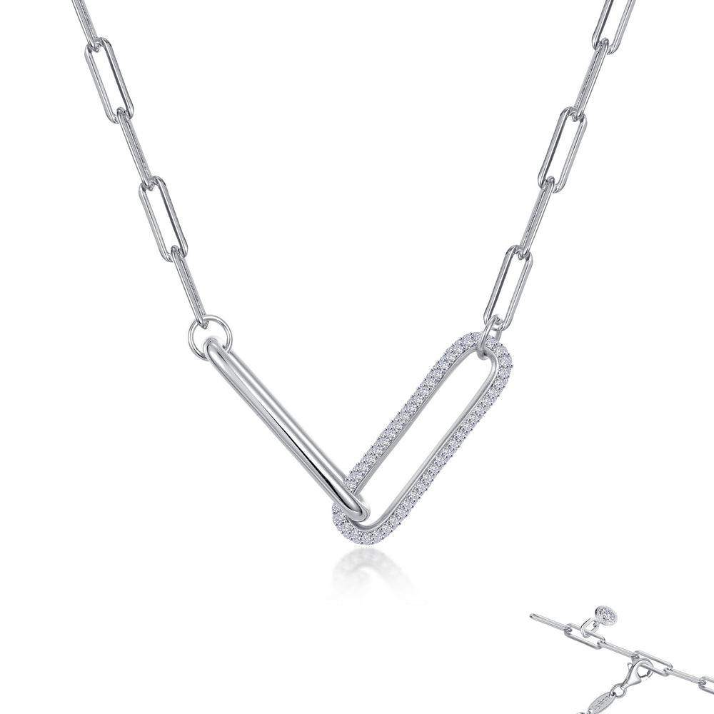 Lafonn Simulated Diamond Paperclip Necklace N0238CLP20
