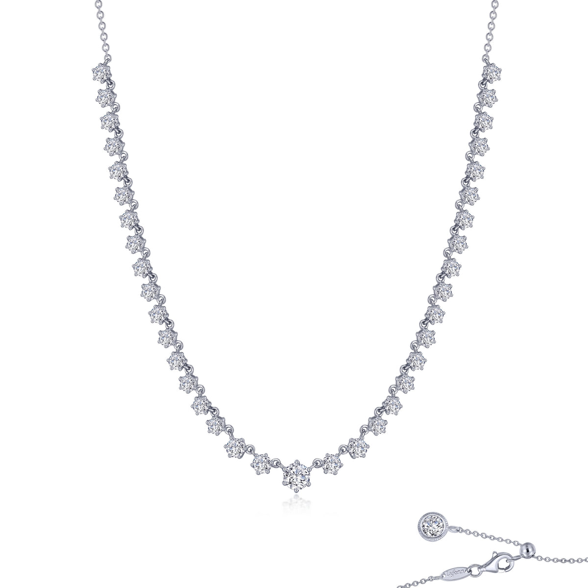Lafonn Simulated Diamond Graduated Tennis Necklace N0272CLP16
