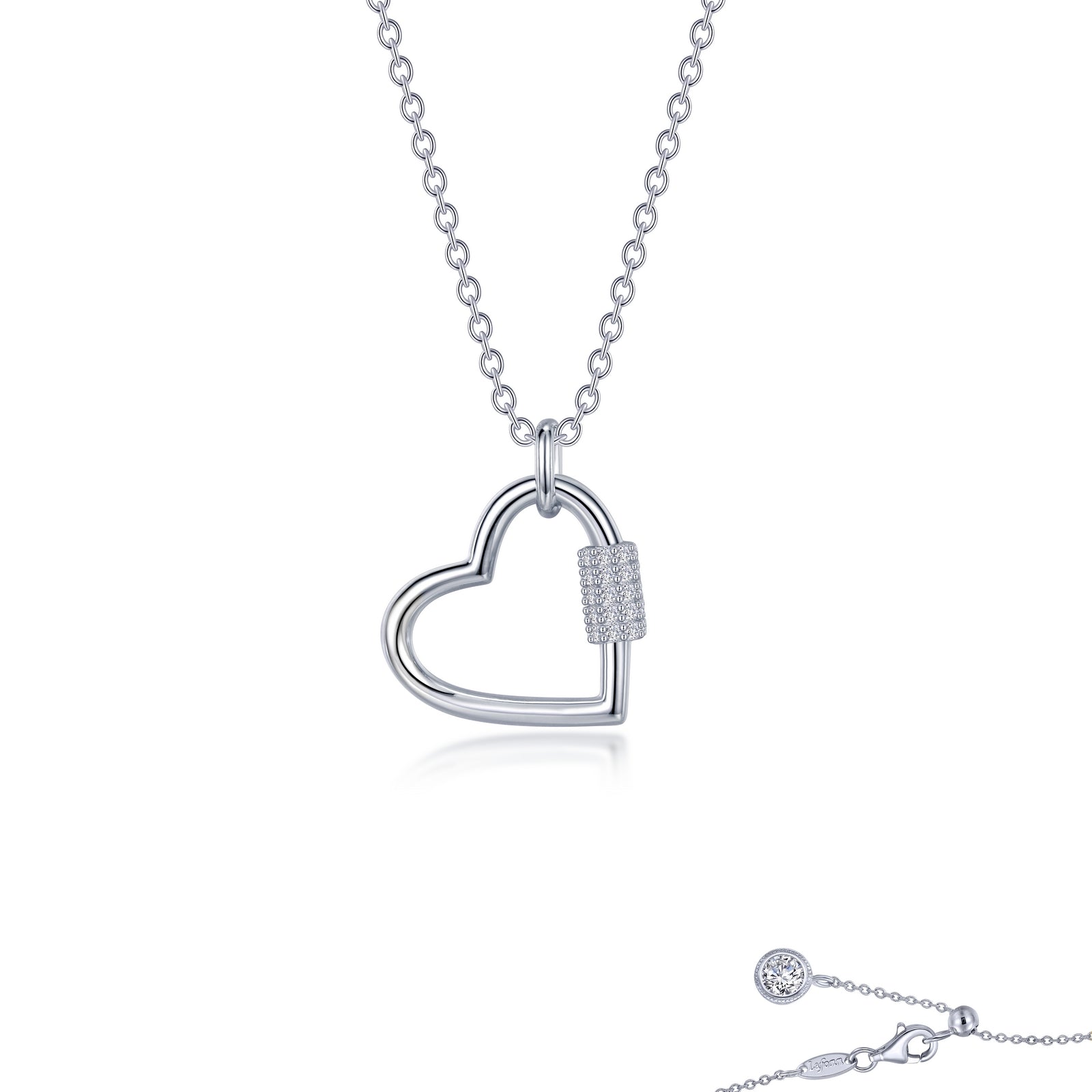 Lafonn Simulated Diamond Open Heart Necklace N0273CLP20