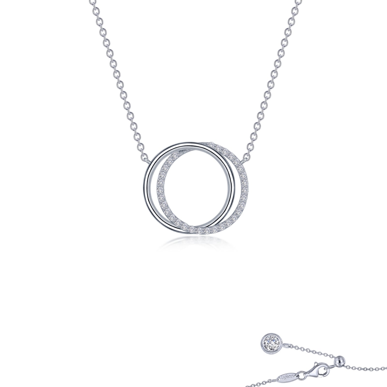 Lafonn Simulated Diamond Interlocking Circles Necklace N0274CLP20