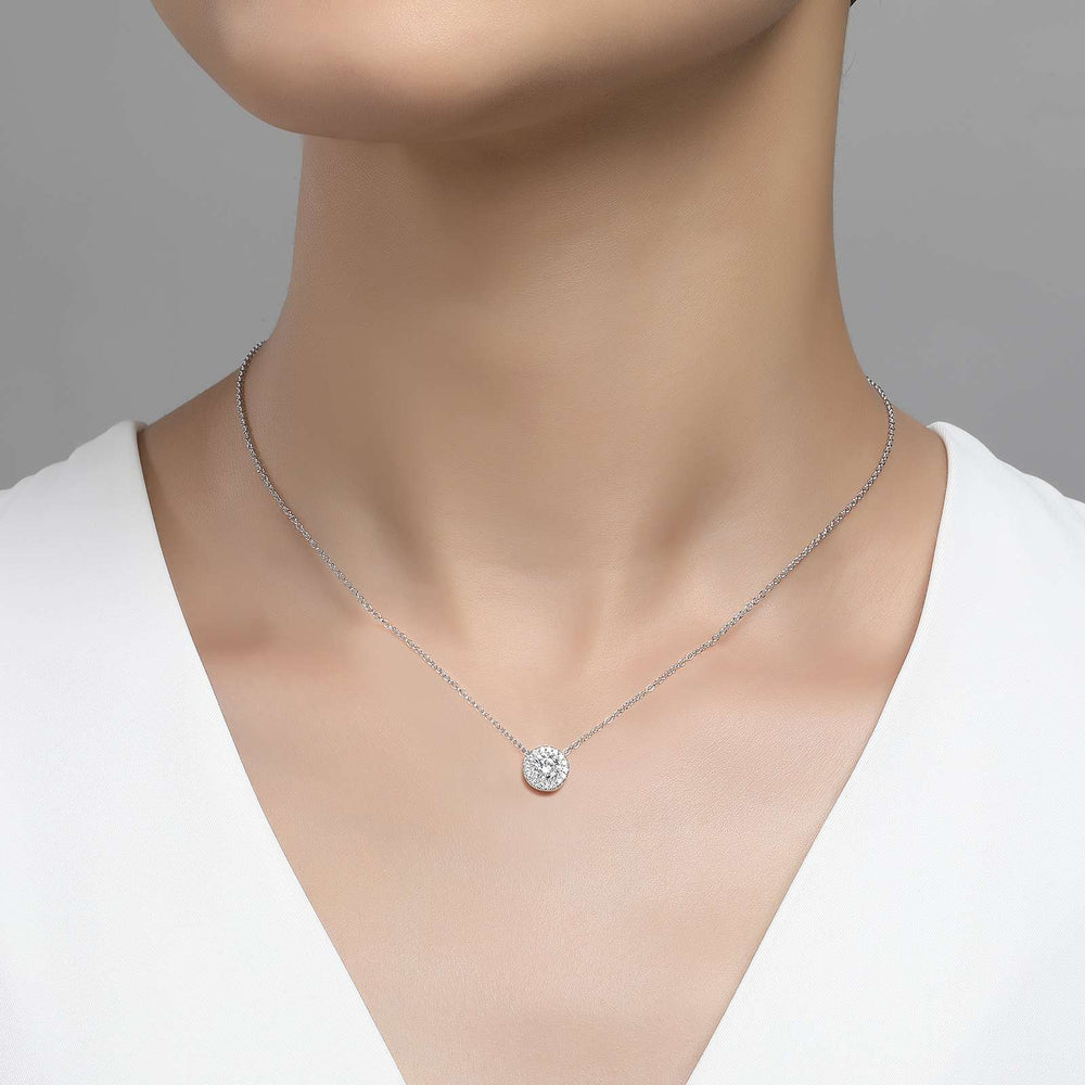 Lafonn Simulated Diamond 0.63ct Halo Necklace N2004CLP