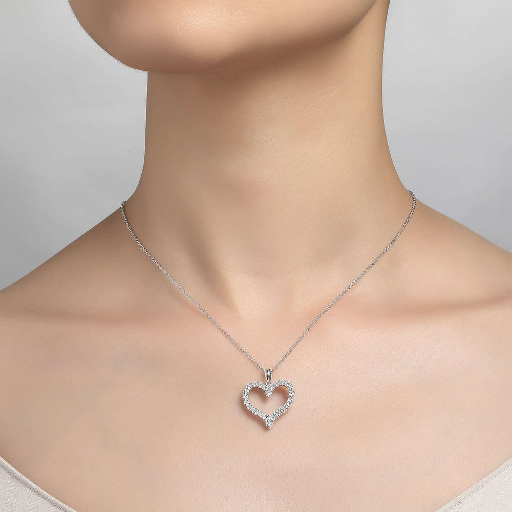 Lafonn Simulated Diamond Open Heart Pendant Necklace P0146CLP