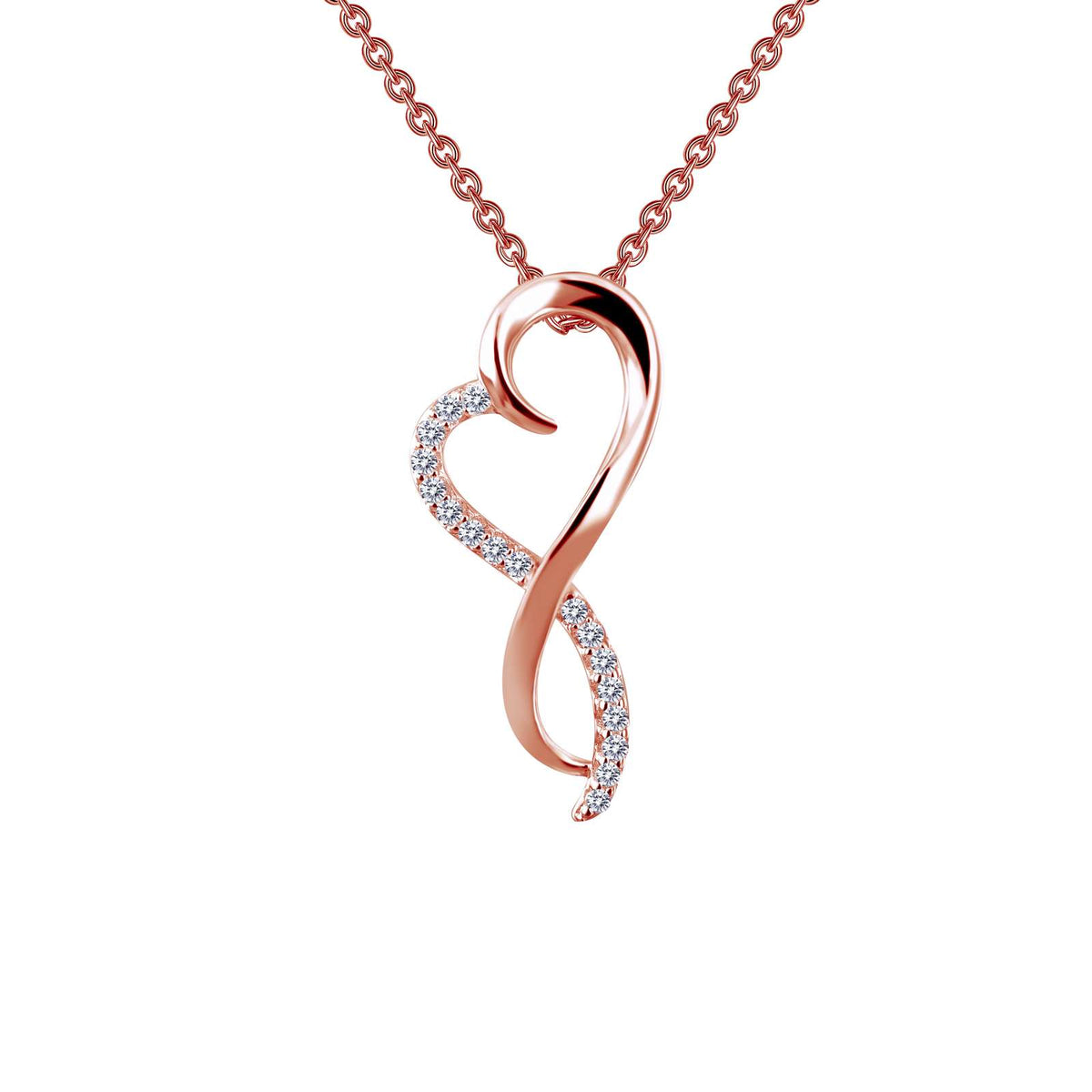 Lafonn Simulated Diamond Infinity Heart Necklace P0151CLR