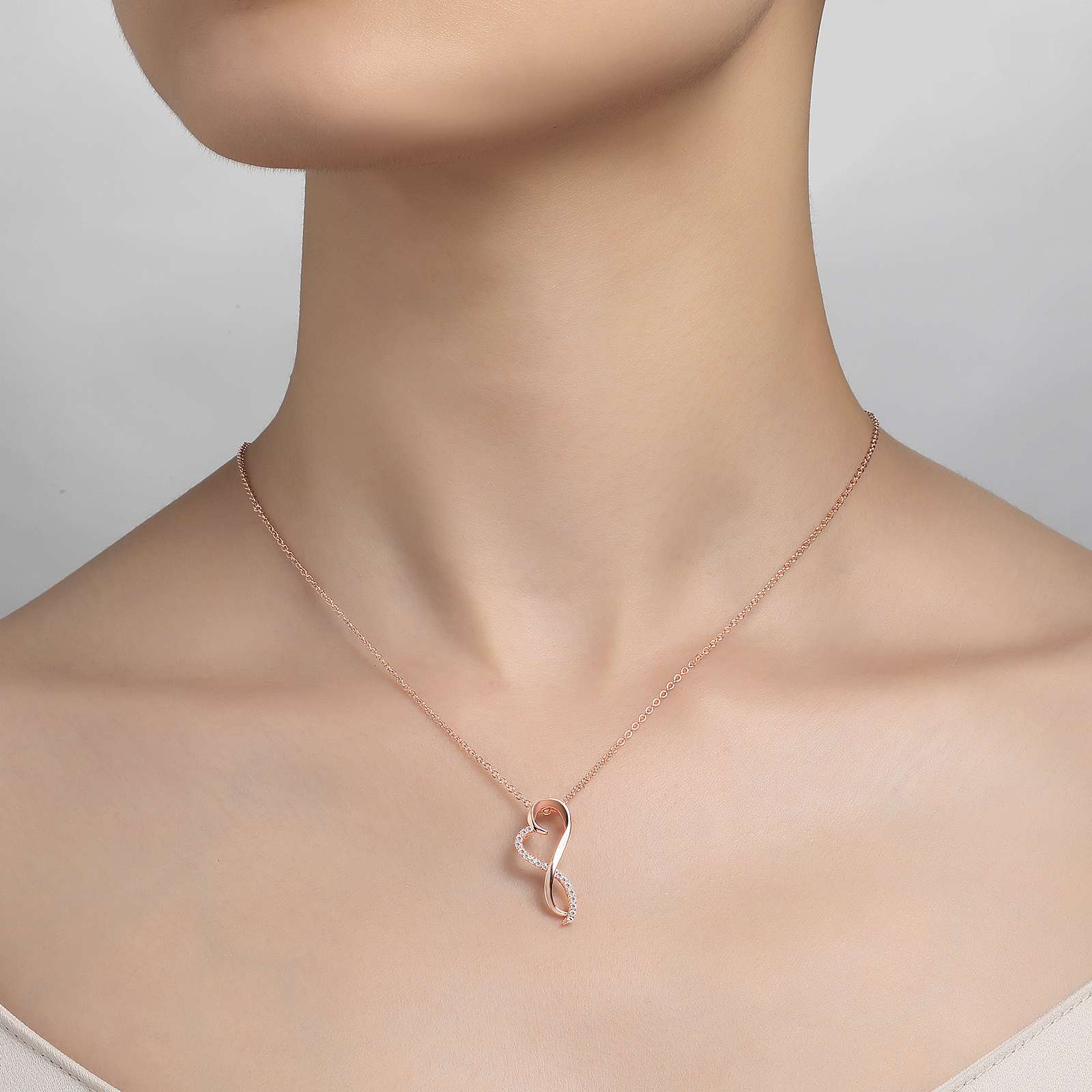 Lafonn Simulated Diamond Infinity Heart Necklace P0151CLR