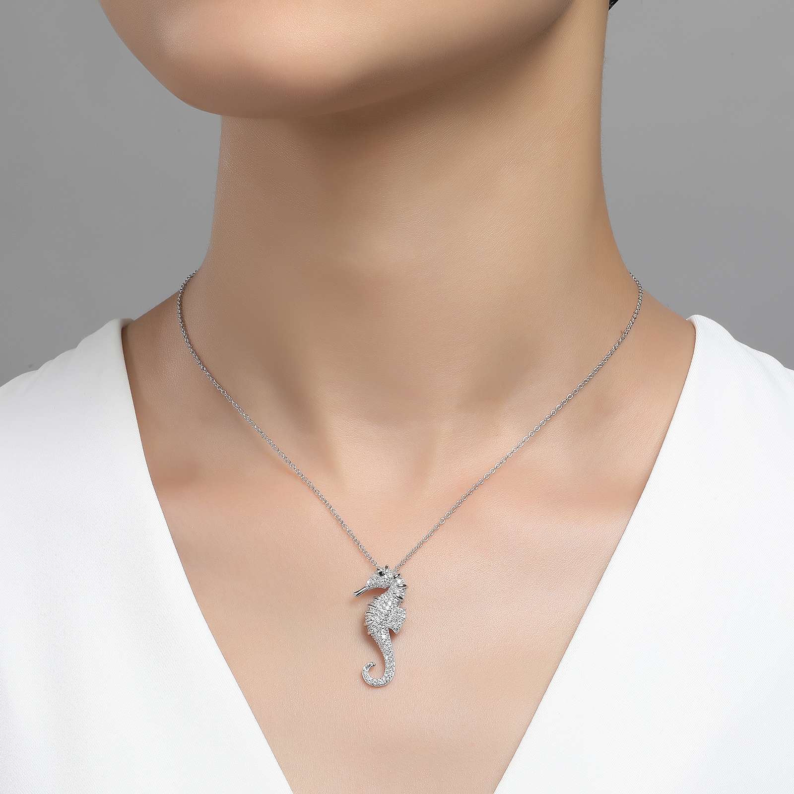 Lafonn Simulated Diamond Seahorse Pendant Necklace P0158CBP