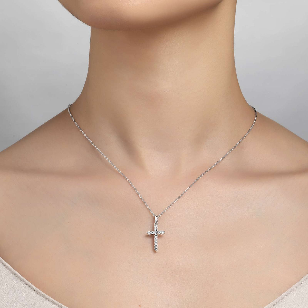 Lafonn Simulated Diamond 0.36ct Cross Necklace P0165CLP18