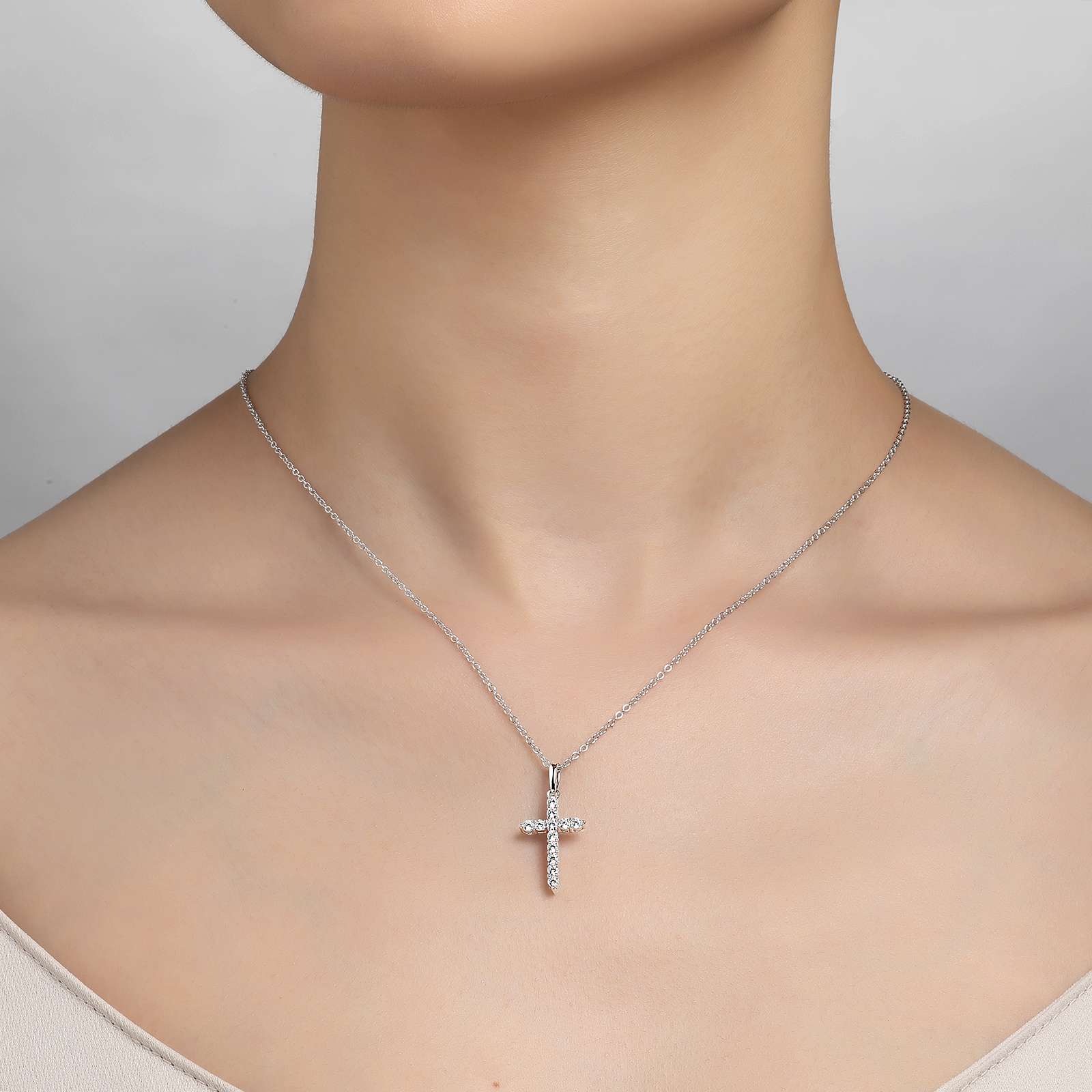 Lafonn Simulated Diamond 0.36ct Cross Necklace P0165CLP