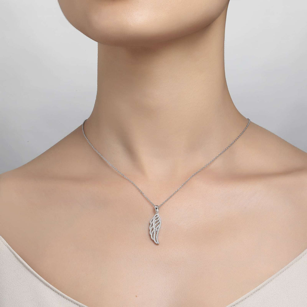Lafonn Simulated Diamond Angel Wing Pendant Necklace P0173CLP