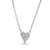 14K White Gold 0.14ct. Diamond Small Heart Necklace