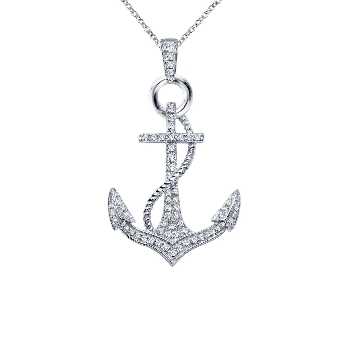 Lafonn Simulated Diamond Anchor Pendant Necklace P2005CLP