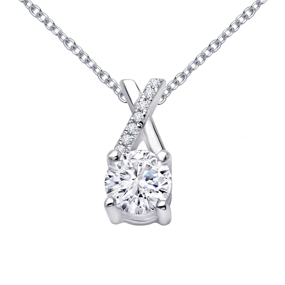 Lafonn Simulated Diamond 1.10ct Kiss X Necklace P2013CLP