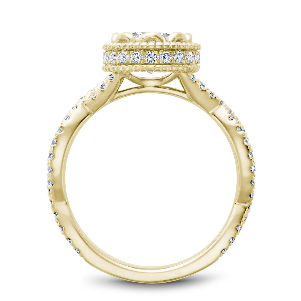 Noam Carver Vintage Halo Twisted Shoulders Diamond Engagement Ring R015-01A