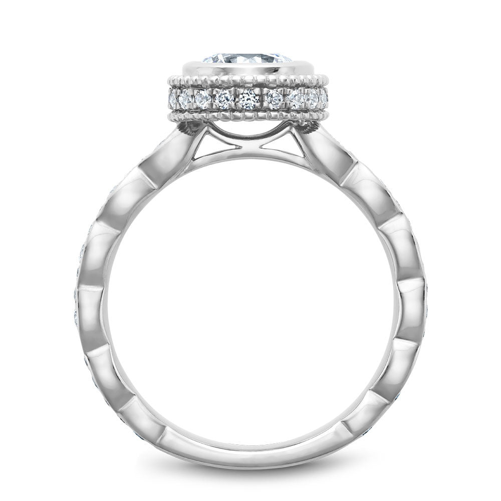 Noam Carver Bezel Halo Diamond Engagement Ring R018-01A