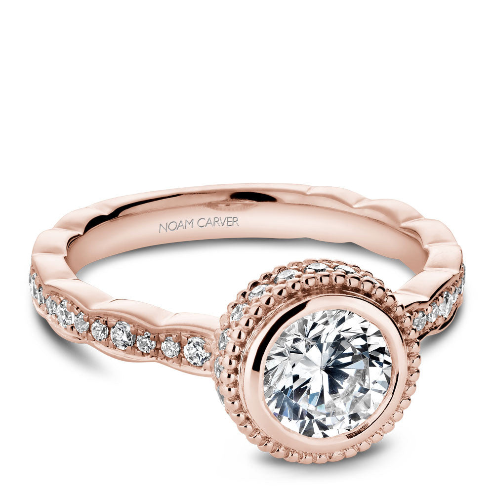Noam Carver Bezel Halo Diamond Engagement Ring R018-01A