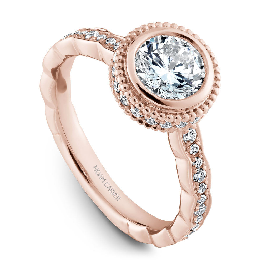 Noam Carver Bezel Halo Diamond Engagement Ring R018-01A