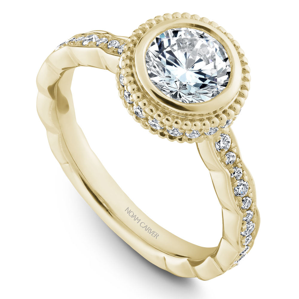 Noam Carver Bezel Halo Diamond Engagement Ring R018-01A