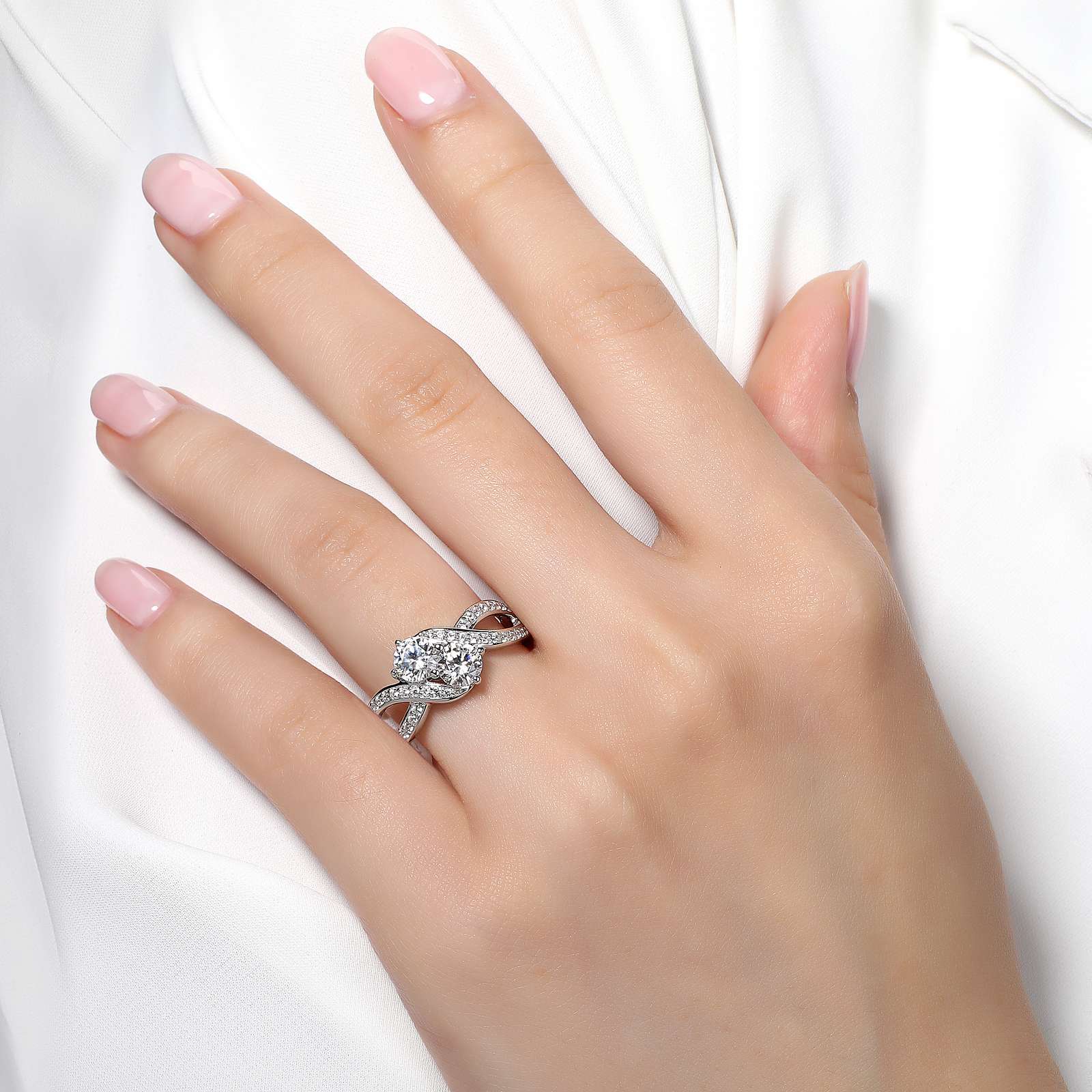Lafonn Simulated Diamond Two-Stone Ring R0219CLP