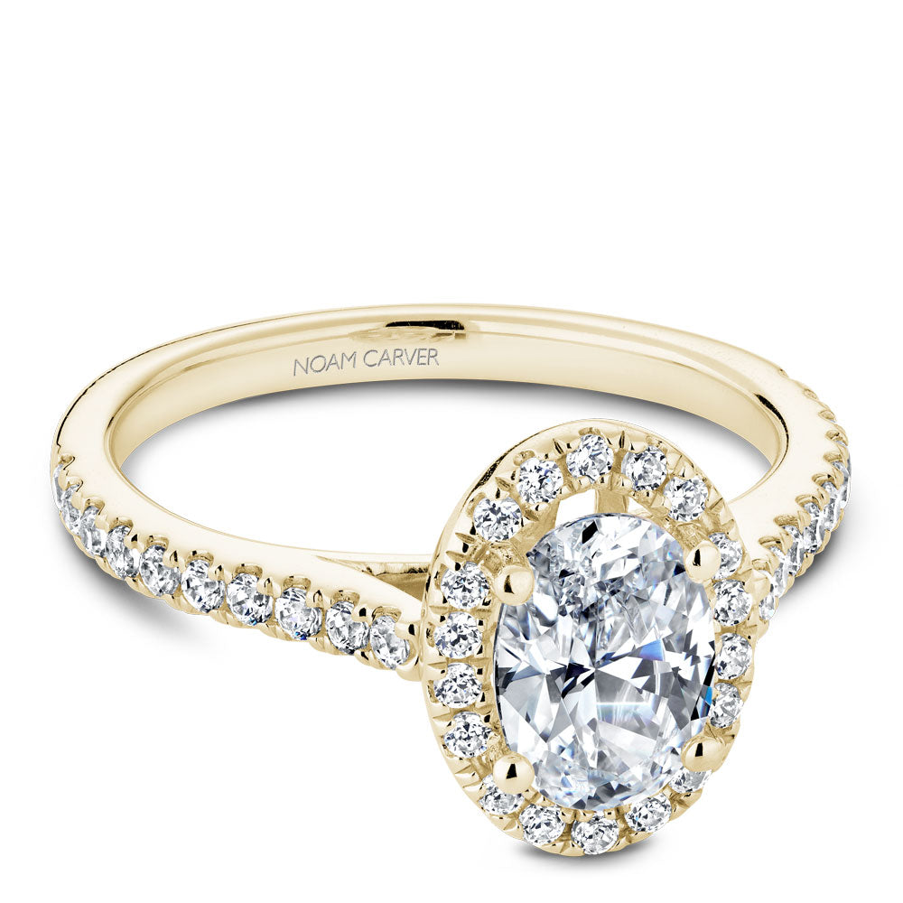 Oval Halo Engagement Ring with Single Rope Accents Style LY71911 – Lyght  Jewelers
