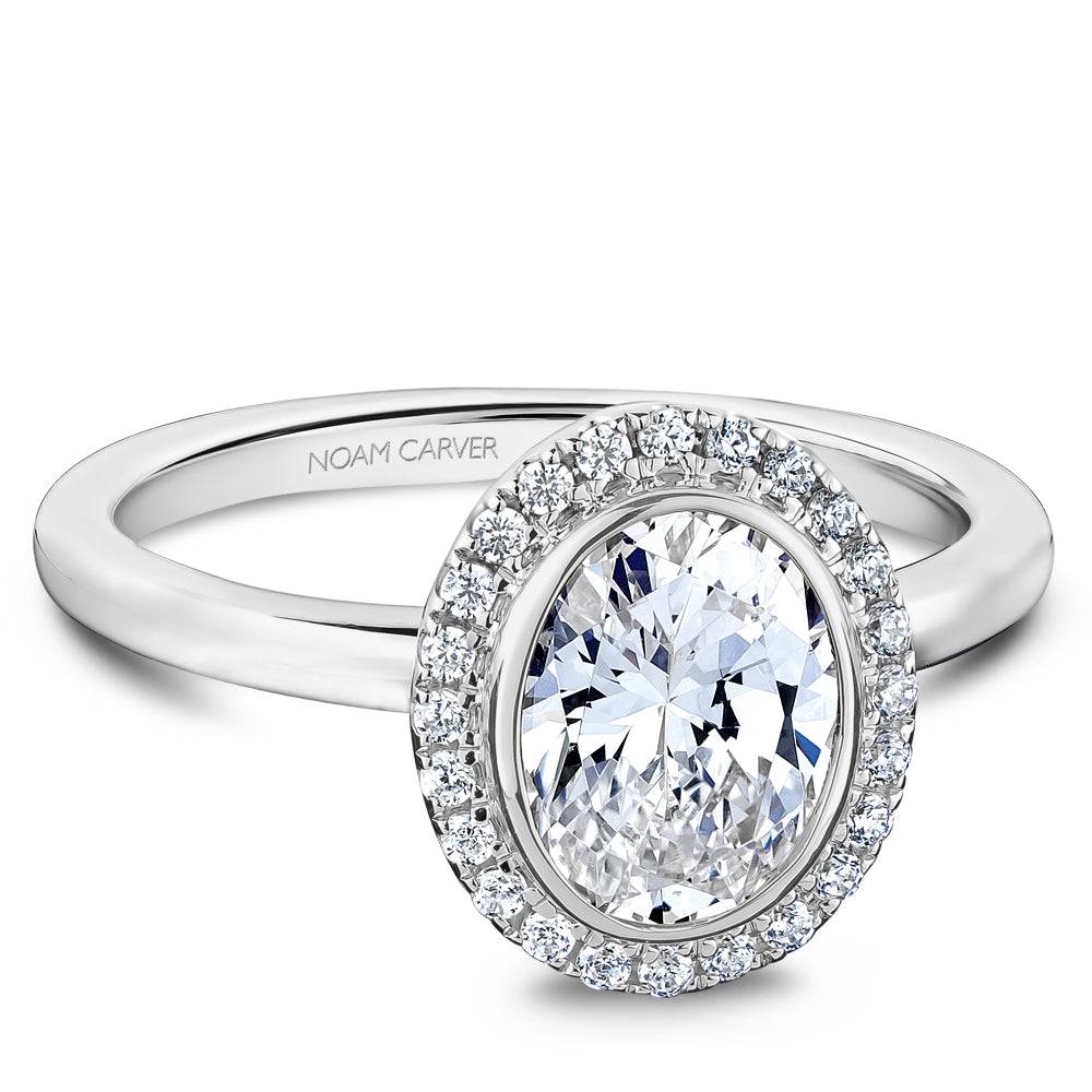 1 carat Round Cut Moissanite Solitaire Bezel Set Engagement Ring in Go –  Radhes.com