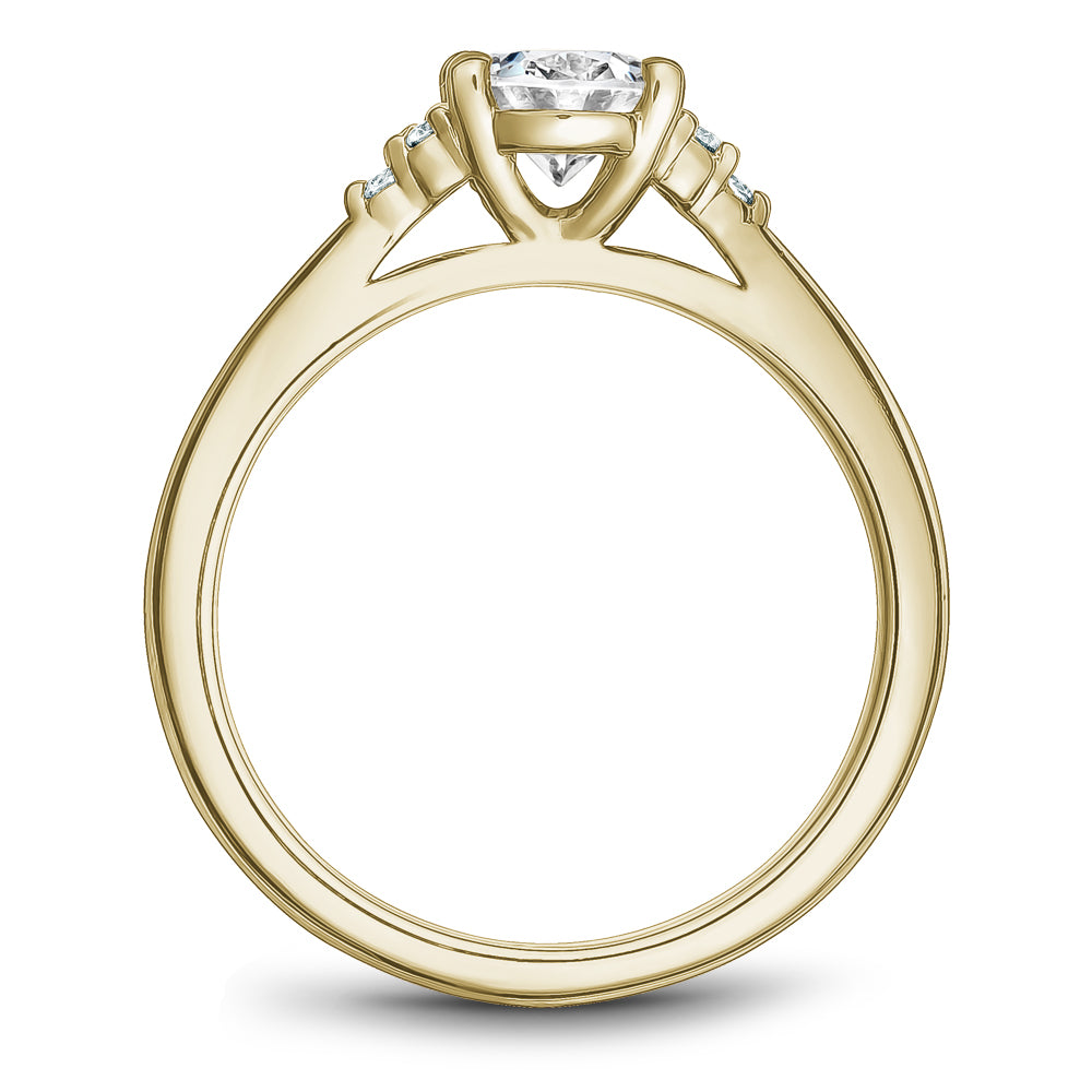 Noam Carver Oval Center with Unique Accent Diamond Engagement Ring R060-02A