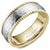 Bleu Royale 7.5MM Yellow Gold Wedding Band with Hammered White Gold Center RYL-029WY75