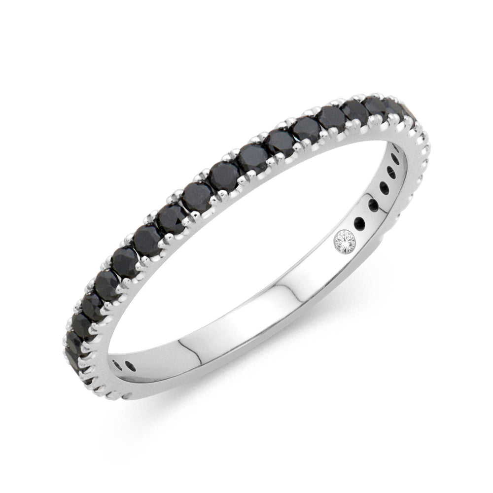 14K White Gold 0.44cttw. Black Diamond Stackable Fashion Ring
