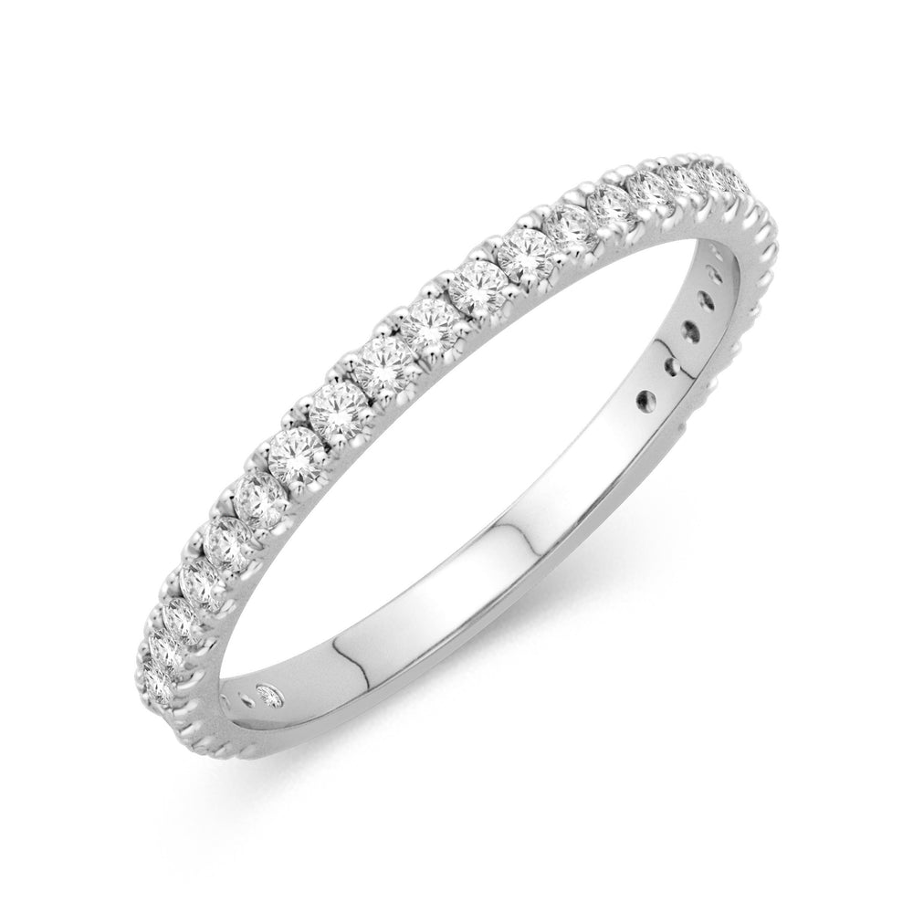 14K White Gold 0.37cttw. Diamond Stackable Birthstone Ring - April