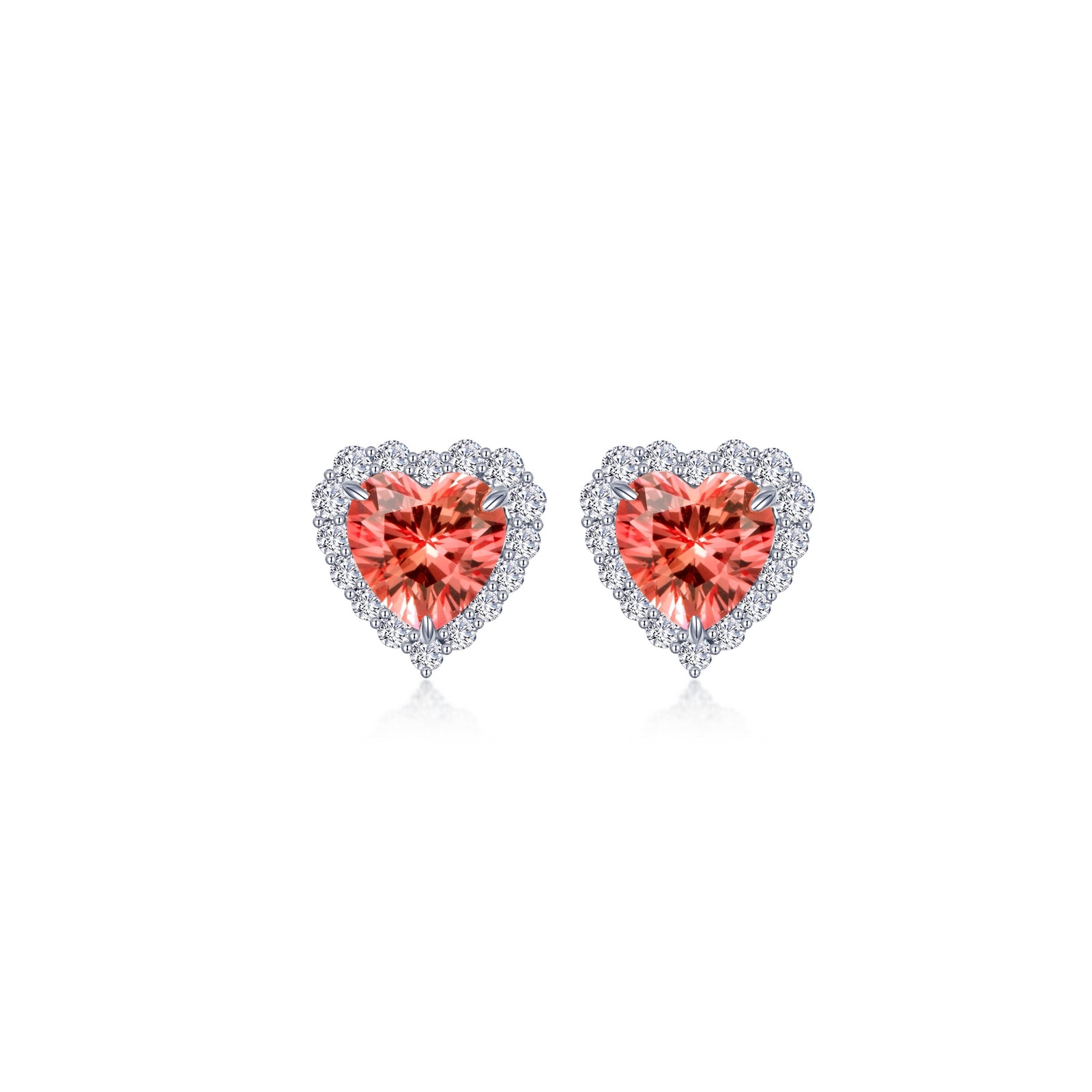 Lafonn Simulated Diamond & Fancy Lab Grown Sapphire Halo Heart Earrings SYE014RP00