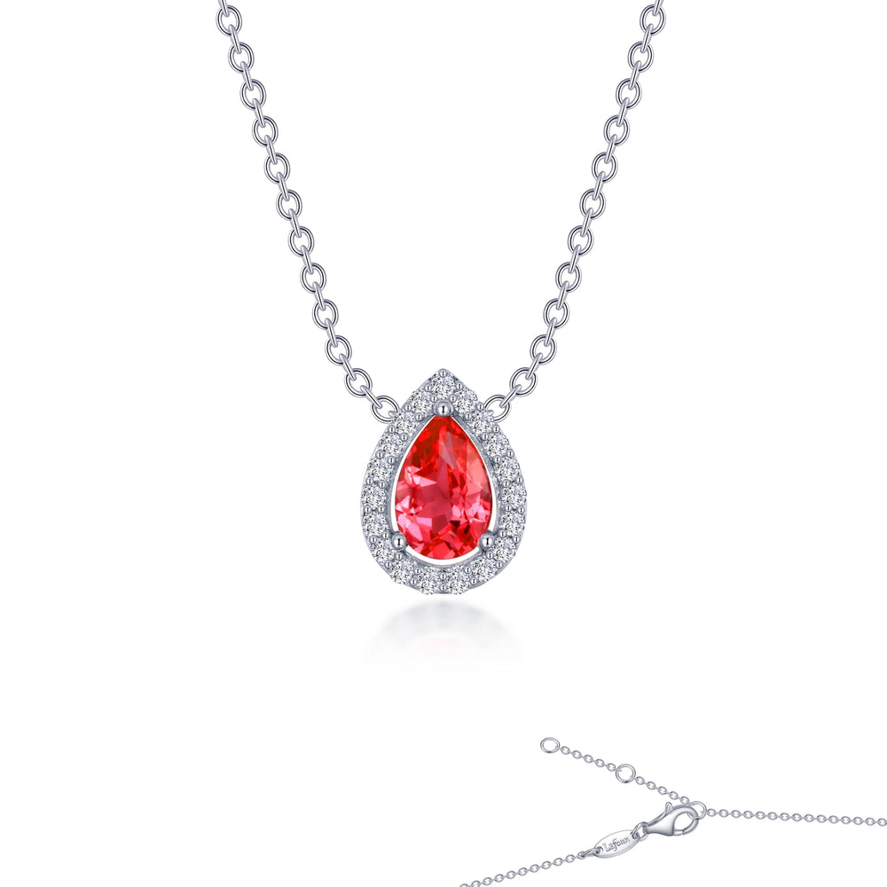 Lafonn Simulated Diamond & Fancy Lab Grown Sapphire Halo Necklace SYN008RP18