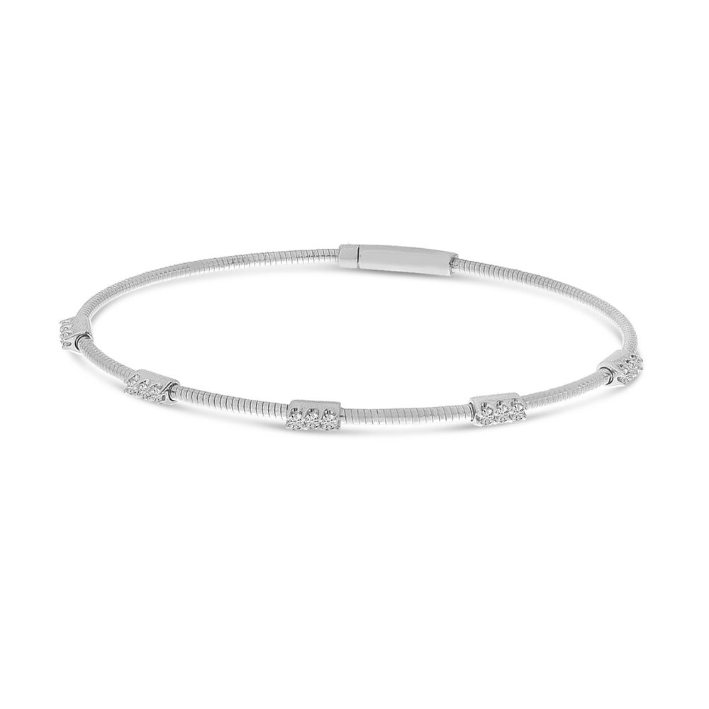 14K White Gold 0.25ct. Diamond Flexible Bracelet