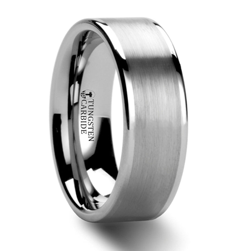 Thorsten Aires Pipe Cut Brush Center Tungsten Carbide Ring (4-10mm) W247-FBC