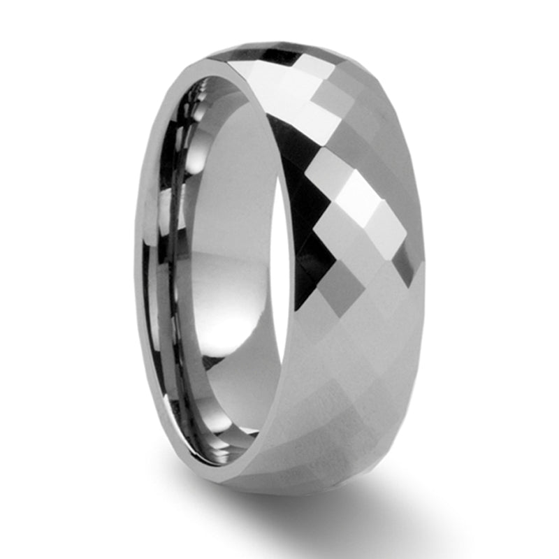 Thorsten Millennium Tungsten Carbide Ring w/ Diamond Facets (4-10mm) W272-DFW