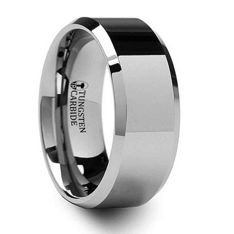 Thorsten Corinthian Tungsten Carbide Ring With Bevels (4-10mm) W664-FBB