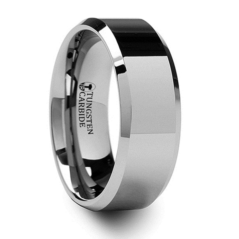 Thorsten Corinthian Tungsten Carbide Ring With Bevels (4-10mm) W664-FBB