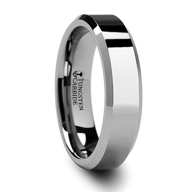 Thorsten Corinthian Tungsten Carbide Ring With Bevels (4-10mm) W664-FBB